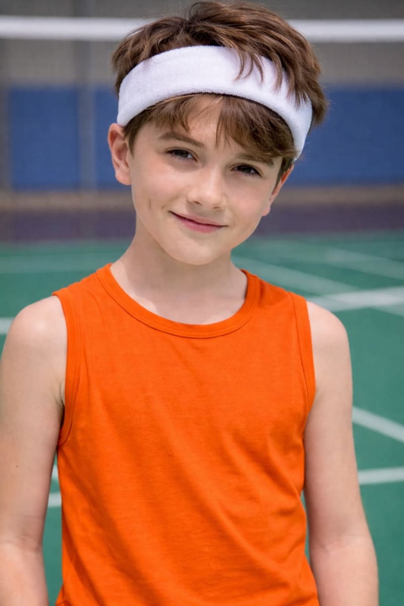 Pockman Kids Regular Fit Pure Cotton Orange Tank - Image 3
