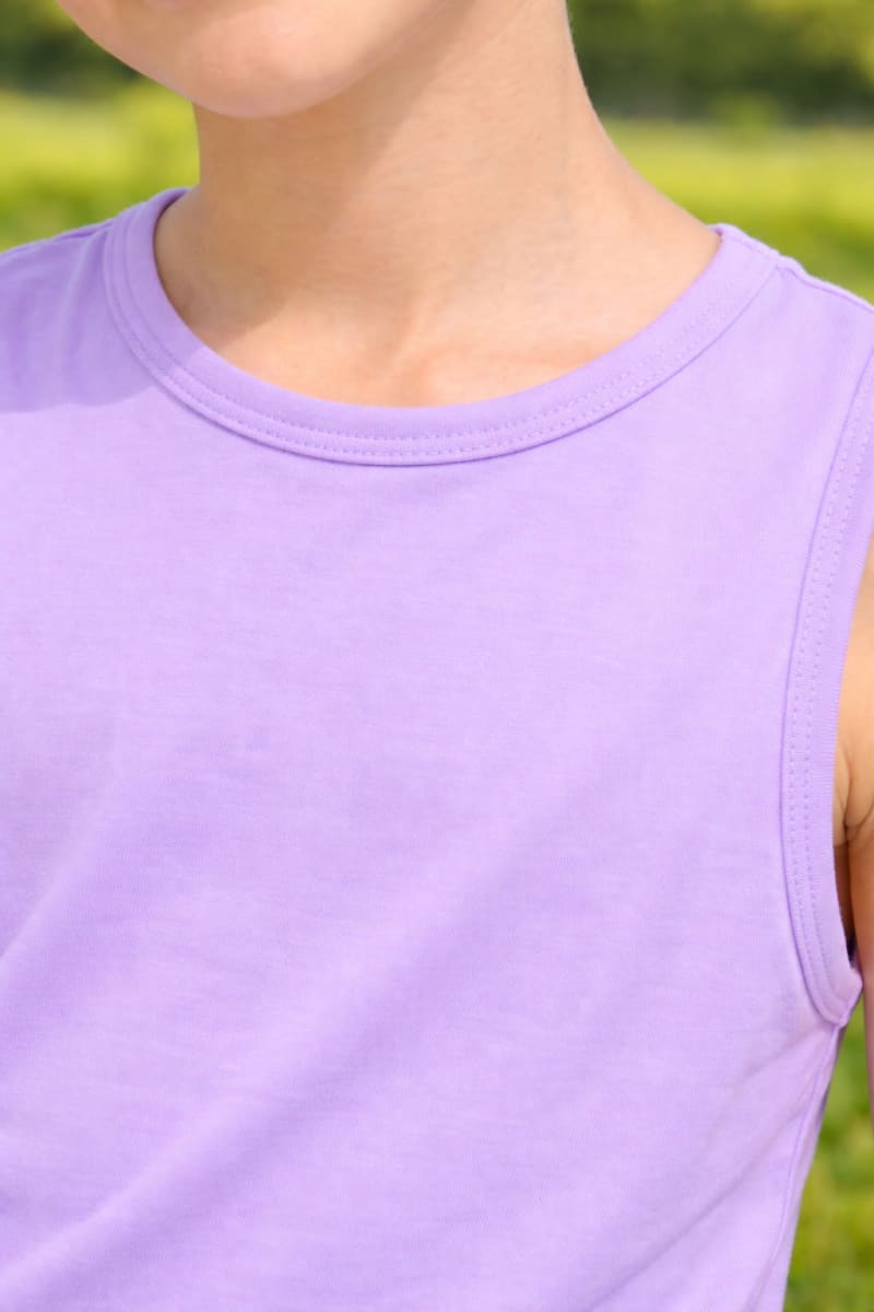 Pockman Kids Regular Fit Pure Cotton LavenderTank - Image 4