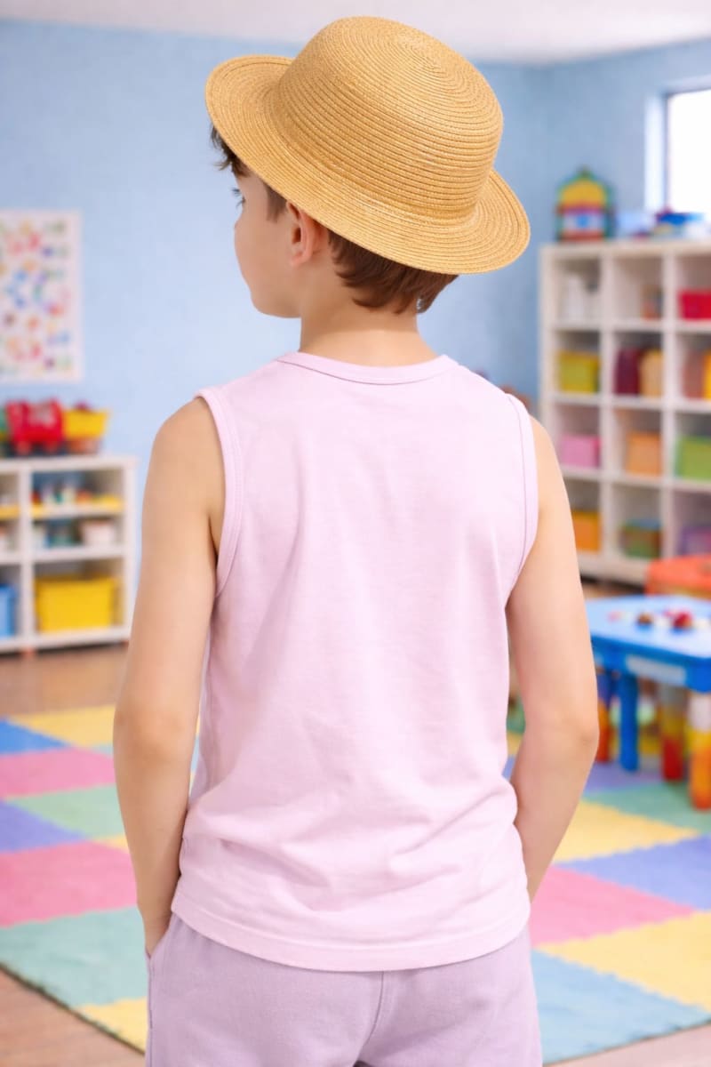 Pockman Kids Regular Fit Pure Cotton Pink Tank - Image 4