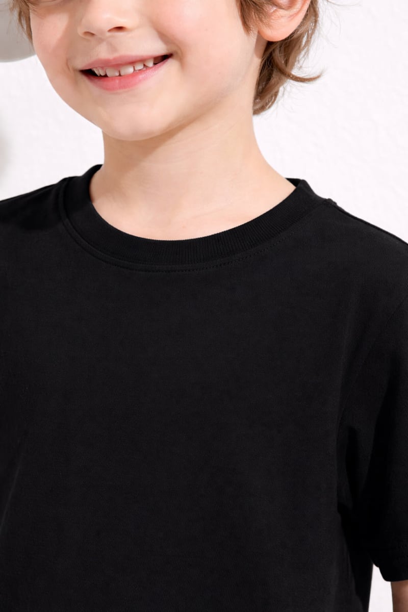 Pockman Kids Regular Fit Pure Cotton Black Tshirt - Image 3