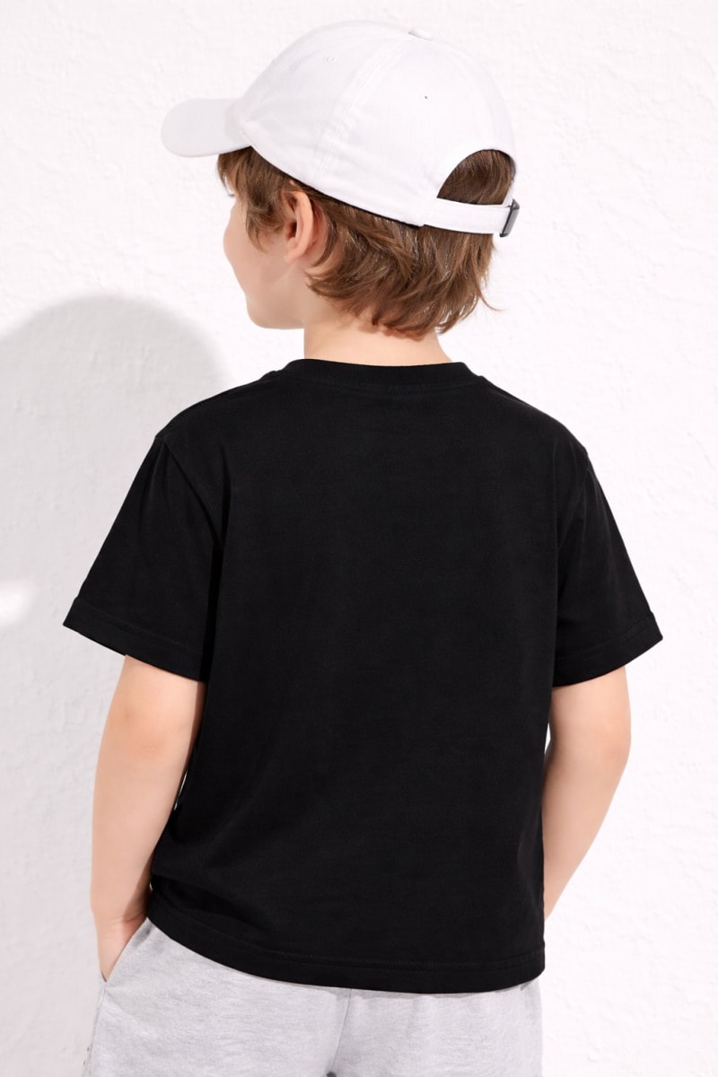 Pockman Kids Regular Fit Pure Cotton Black Tshirt - Image 4