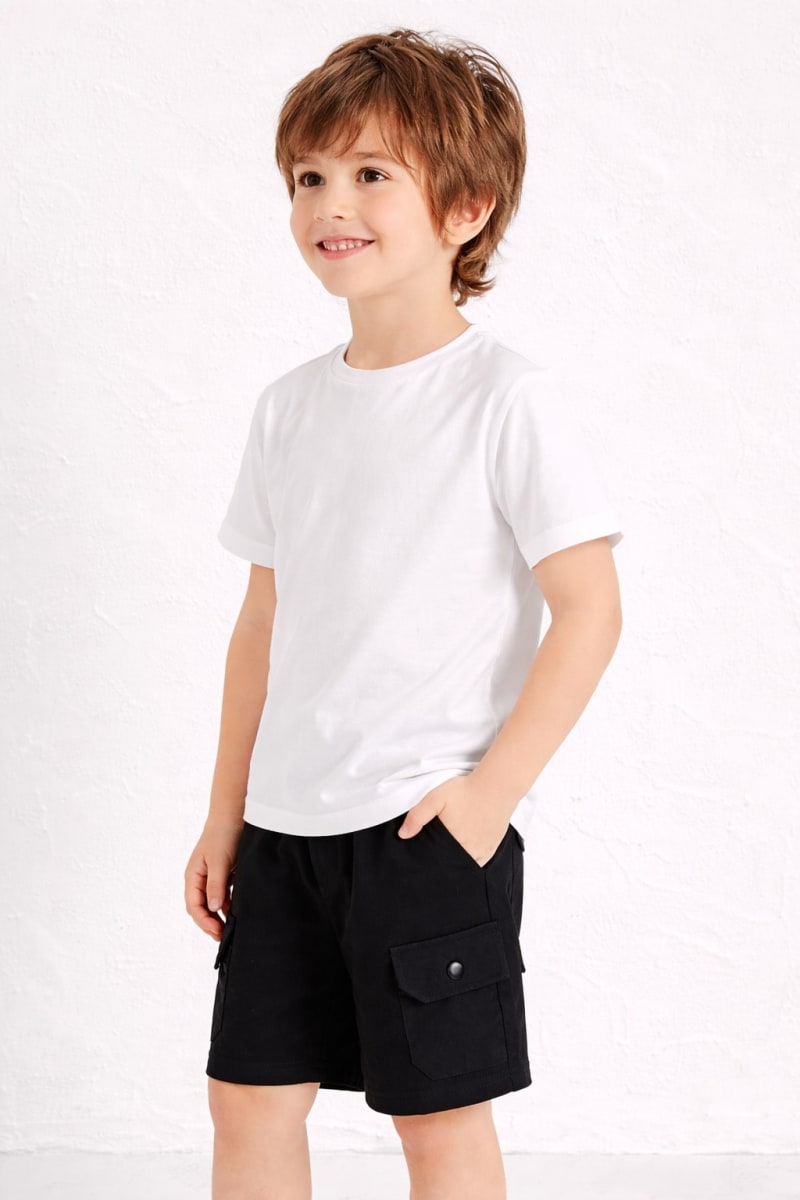 Pockman Kids Regular Fit Pure Cotton White Tshirt - Image 2