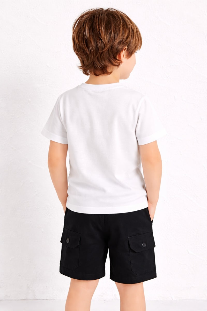 Pockman Kids Regular Fit Pure Cotton White Tshirt - Image 3