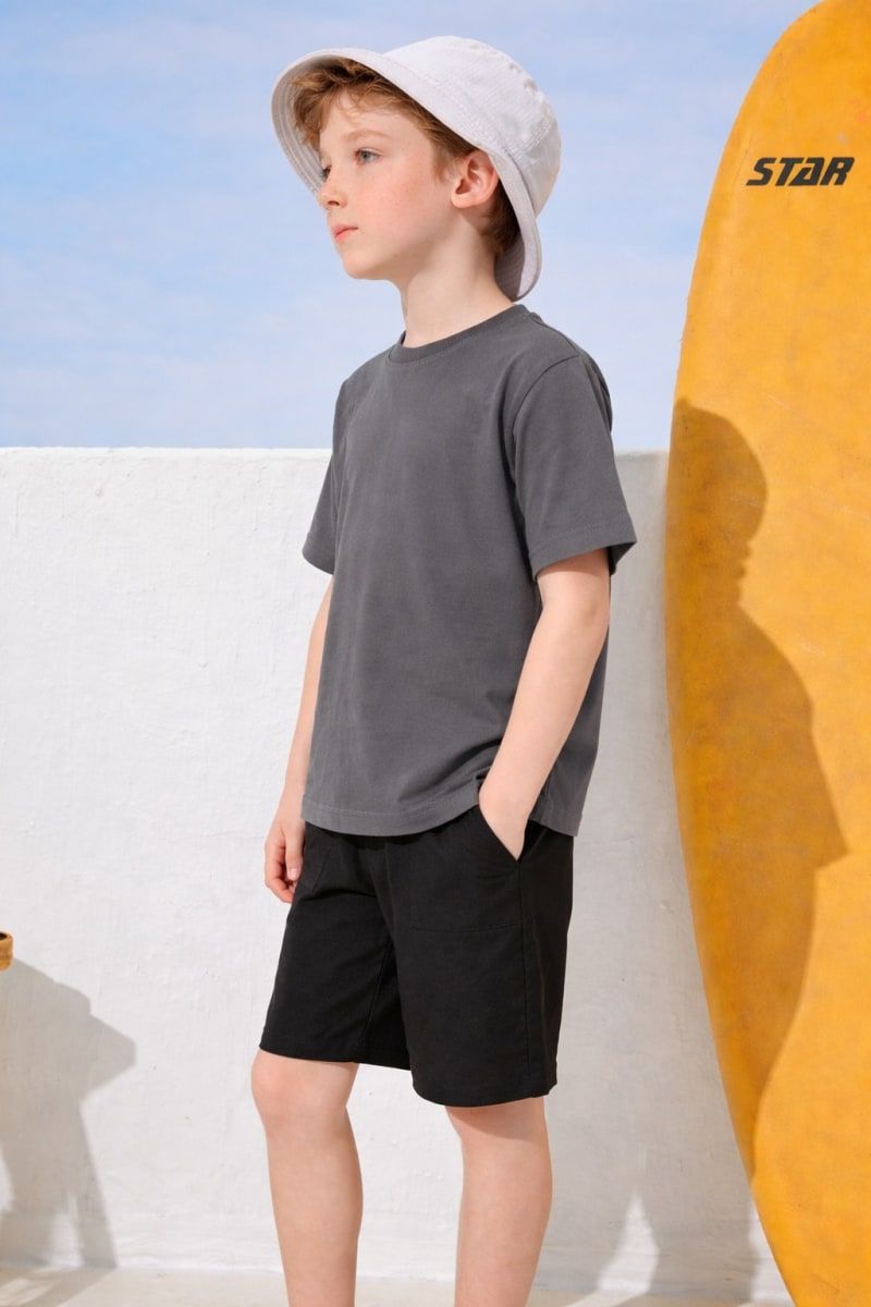 Pockman Kids Regular Fit Pure Cotton Grey Tshirt - Image 4