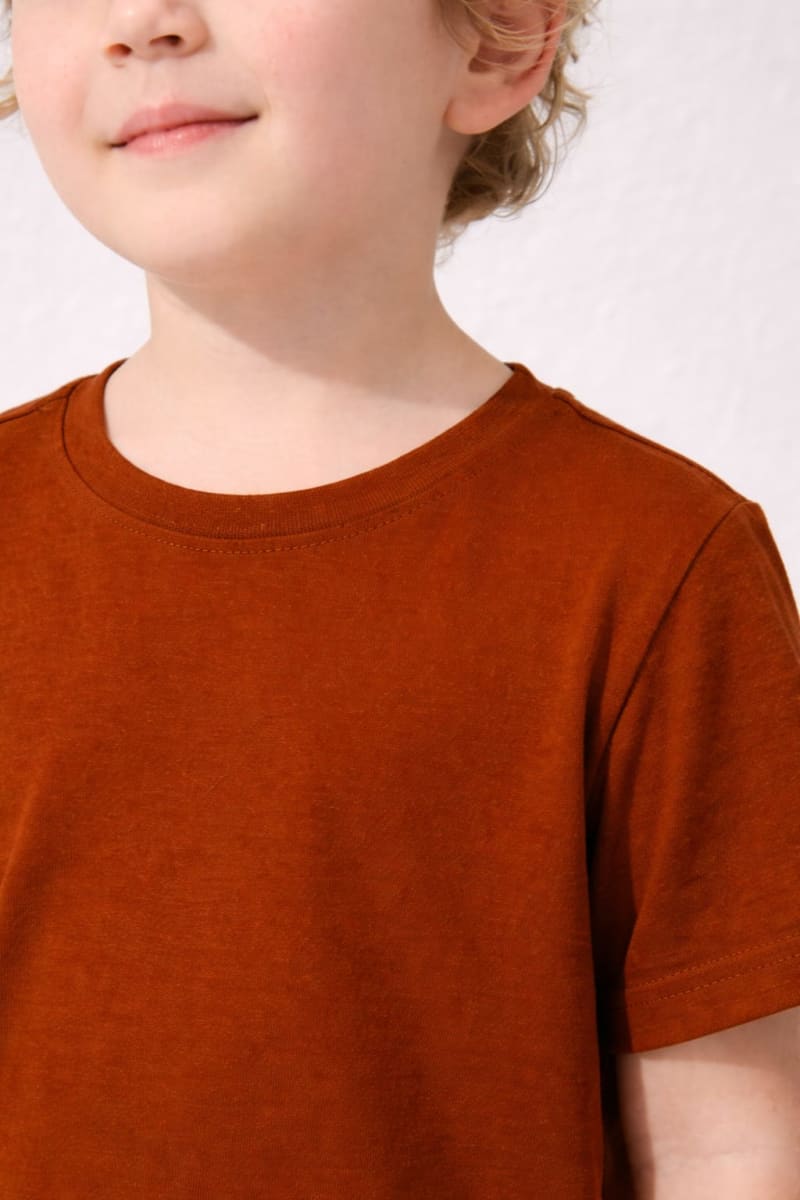 Pockman Kids Regular Fit Pure Cotton Rust Tshirt - Image 4