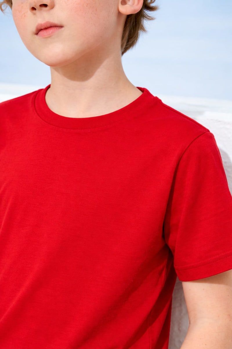 Pockman Kids Regular Fit Pure Cotton Red Tshirt - Image 3