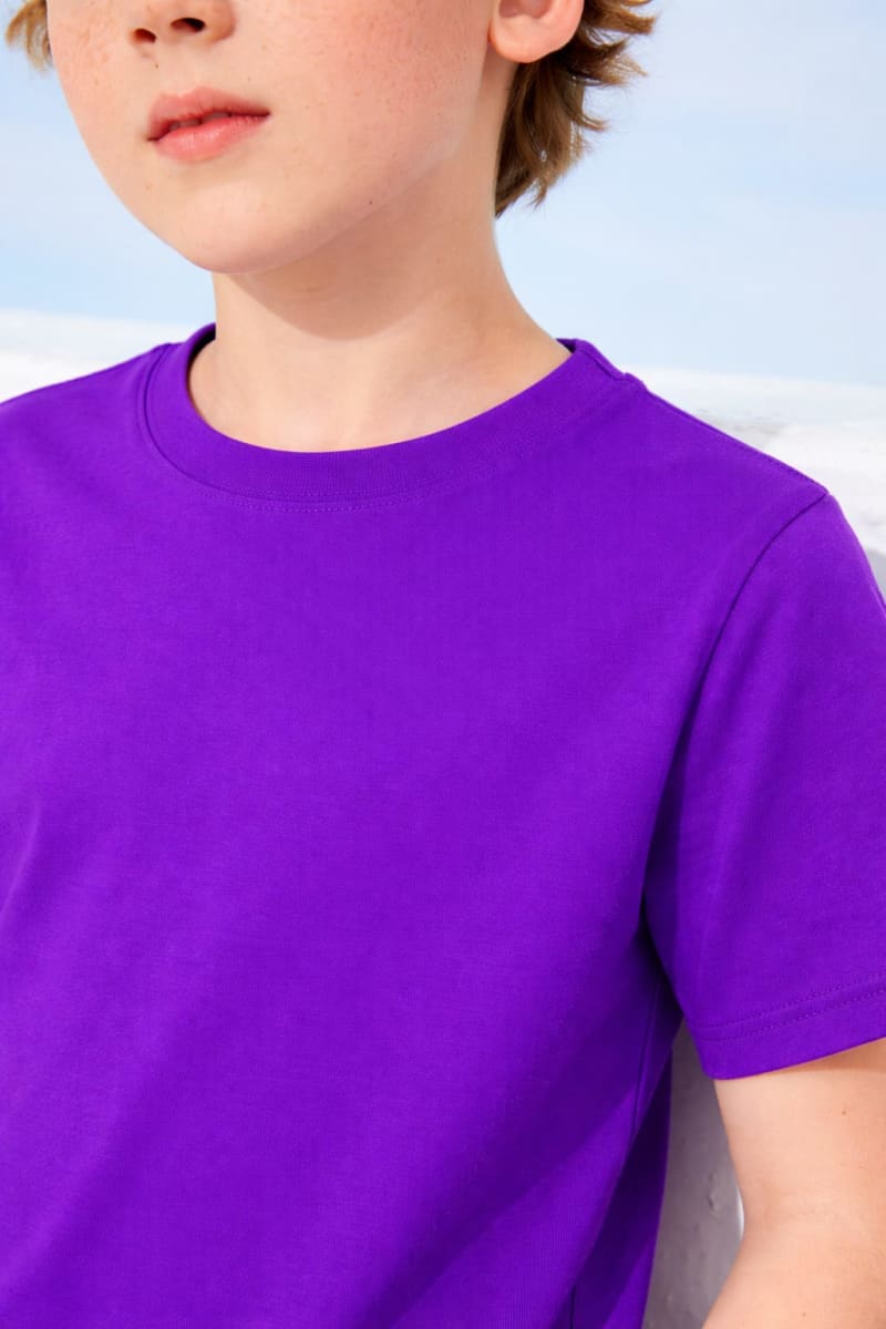 Pockman Kids Regular Fit Pure Cotton Voilet Tshirt - Image 4