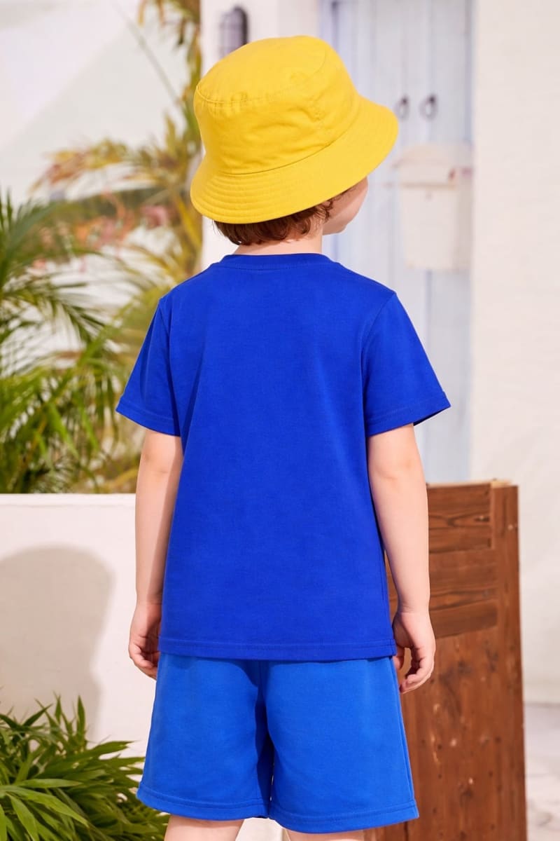 Pockman Kids Regular Fit Pure Cotton Skyblue Tshirt - Image 3