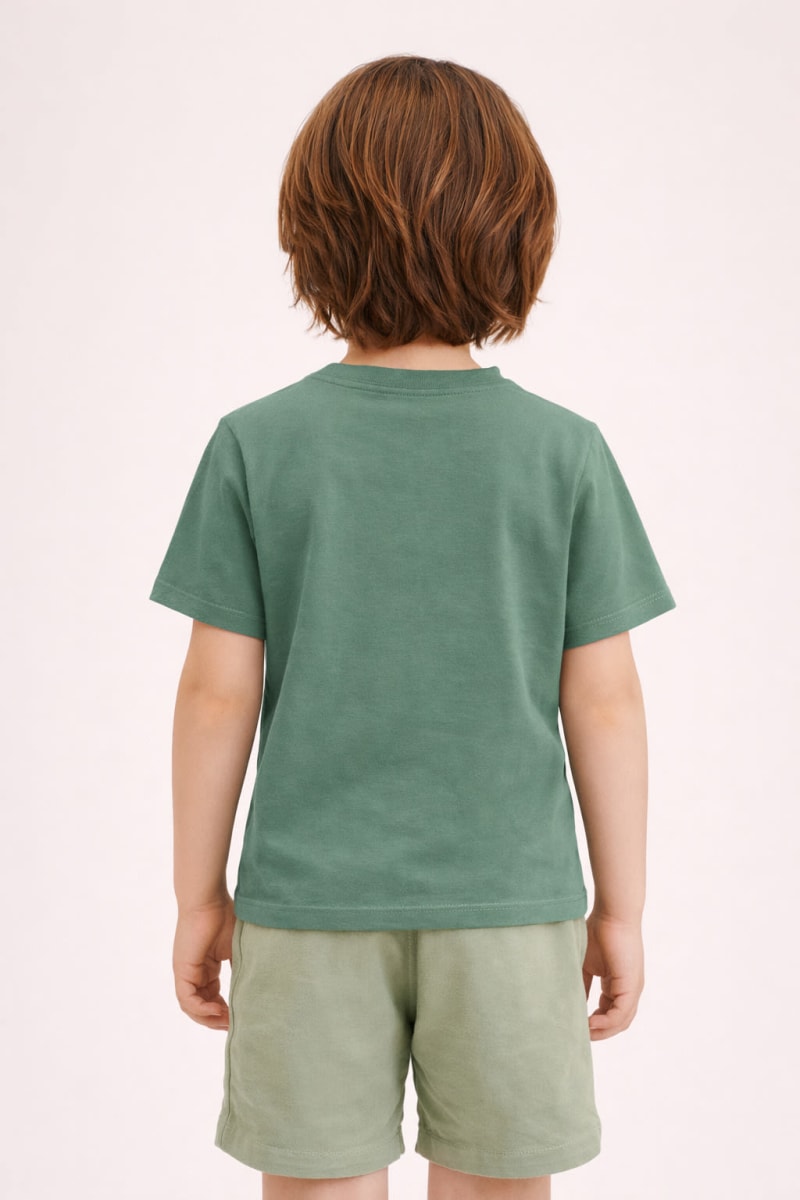 Pockman Kids Regular Fit Pure Cotton Pista Tshirt - Image 3