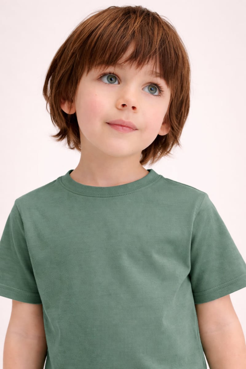Pockman Kids Regular Fit Pure Cotton Pista Tshirt - Image 4