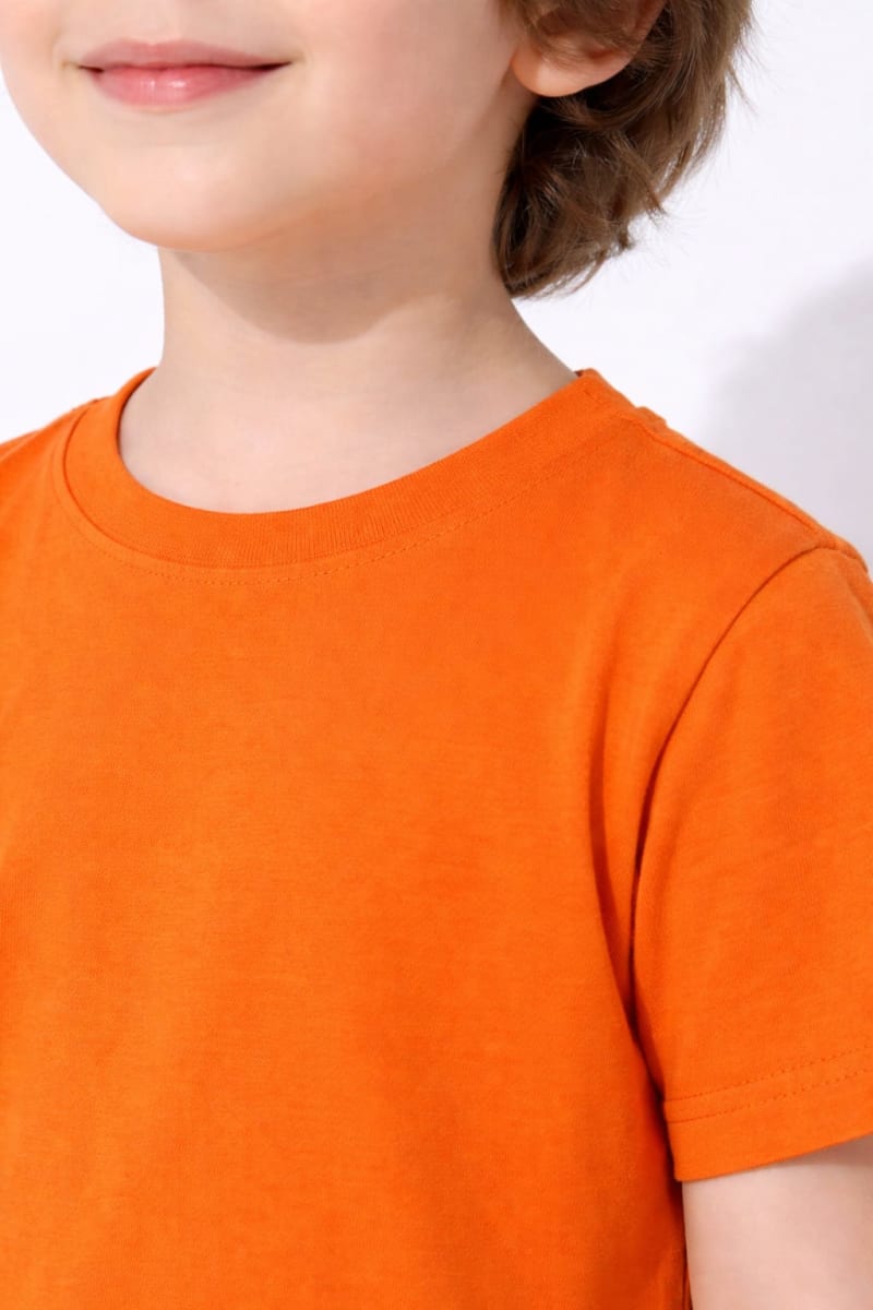 Pockman Kids Regular Fit Pure Cotton Orange Tshirt - Image 4