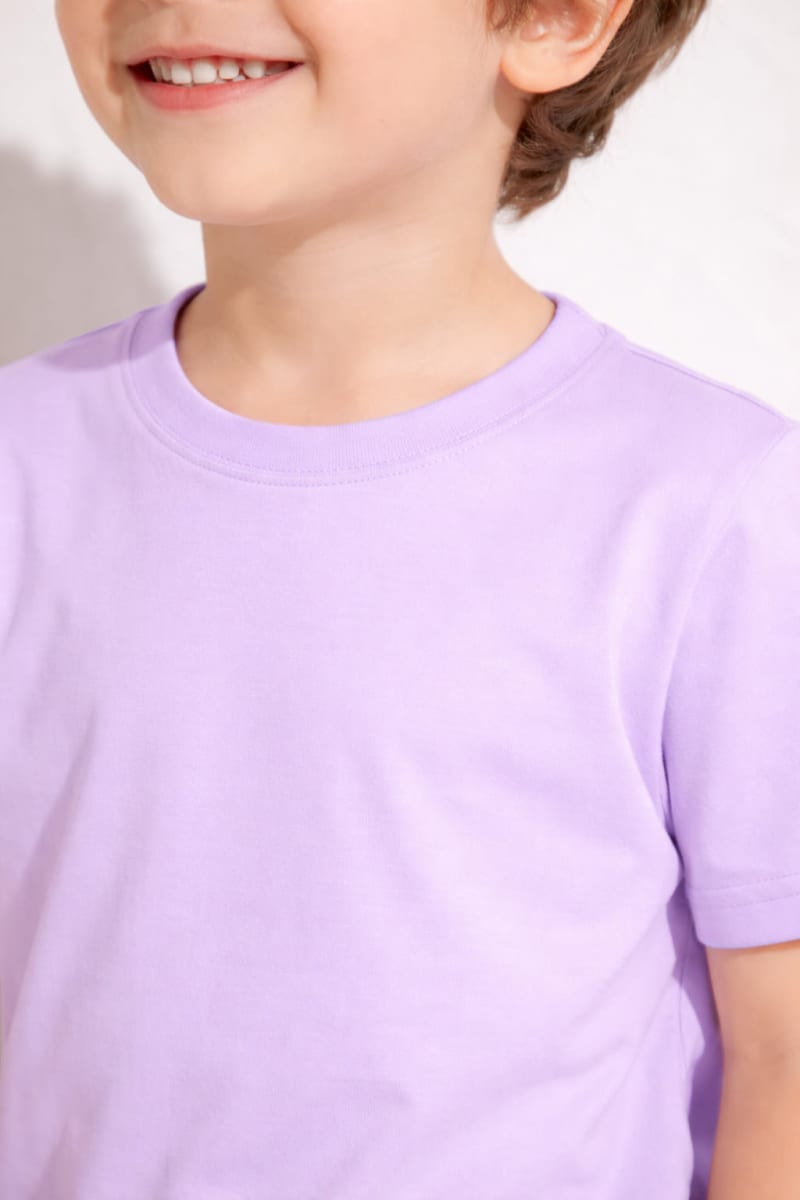 Pockman Kids Regular Fit Pure Cotton LavenderTshirt - Image 4