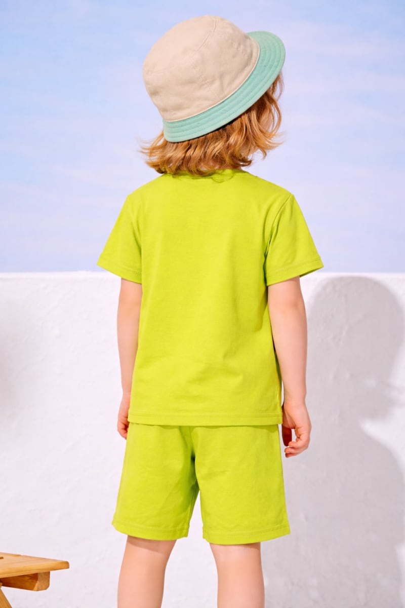 Pockman Kids Regular Fit Pure Cotton Lime Tshirt - Image 3