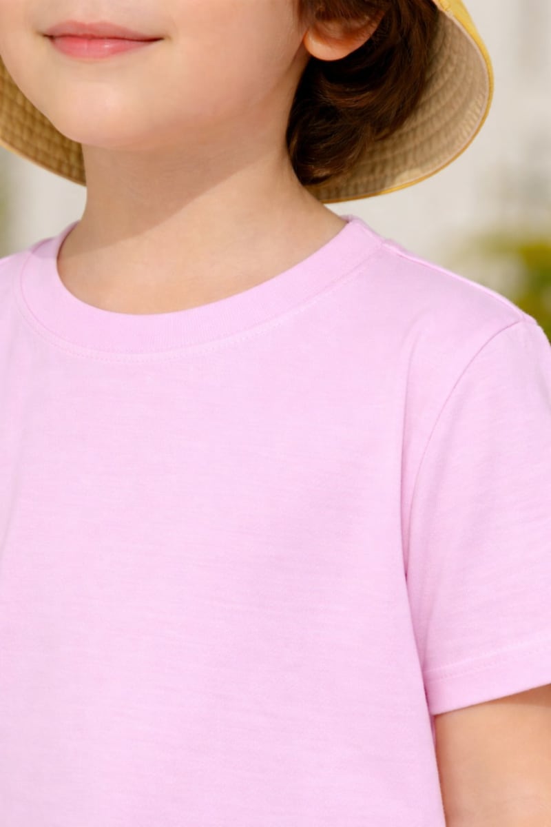Pockman Kids Regular Fit Pure Cotton Pink Tshirt - Image 4