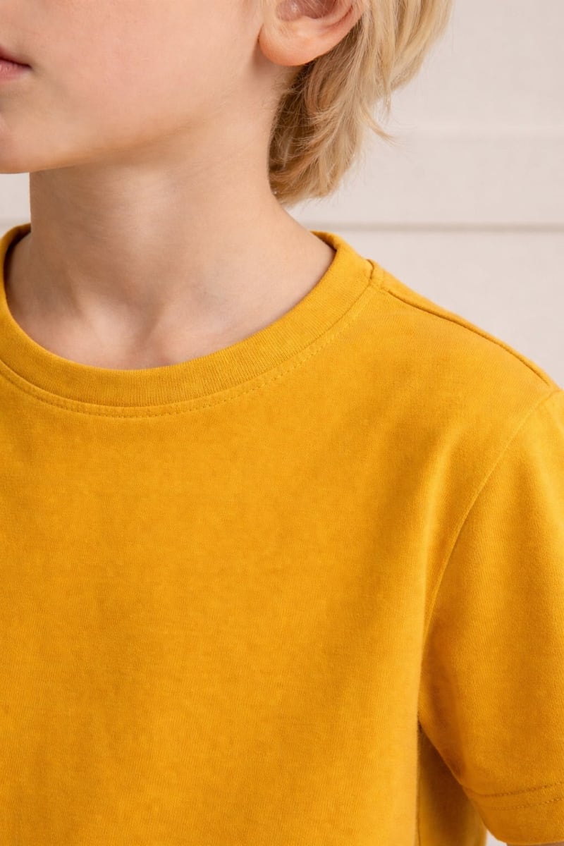 Pockman Kids Regular Fit Pure Cotton Mustard Tshirt - Image 3