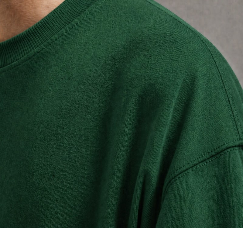 PockMAN Oversized Fit Cotton Classic Round Neck Green Tshirt - Image 4