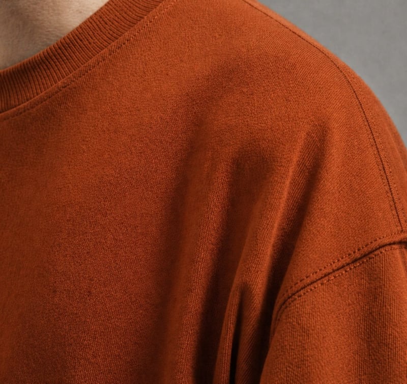 PockMAN Oversized Fit Cotton Classic Round Neck Rust Tshirt - Image 4