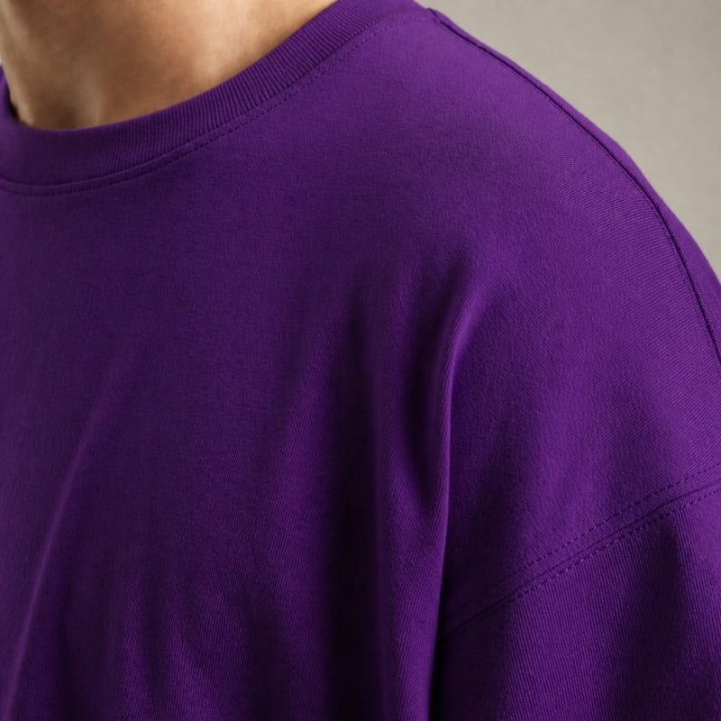 PockMAN Oversized Fit Cotton Classic Round Neck Voilet Tshirt - Image 4