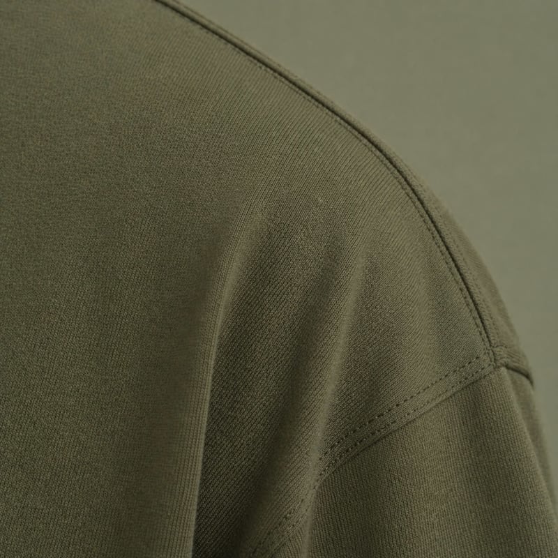PockMAN Oversized Fit Cotton Classic Round Neck Olive Tshirt - Image 4