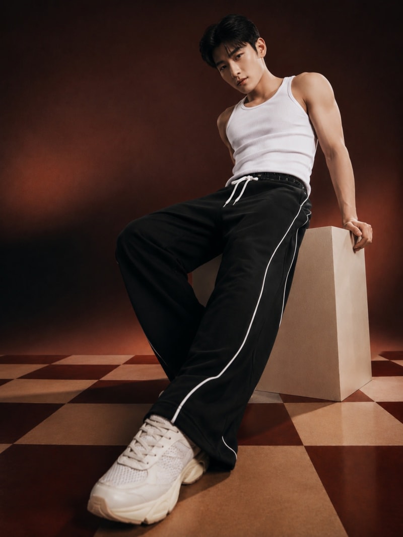 PockMAN Men Black Curve Pipping Wide Leg Comfort Joggers - Image 3