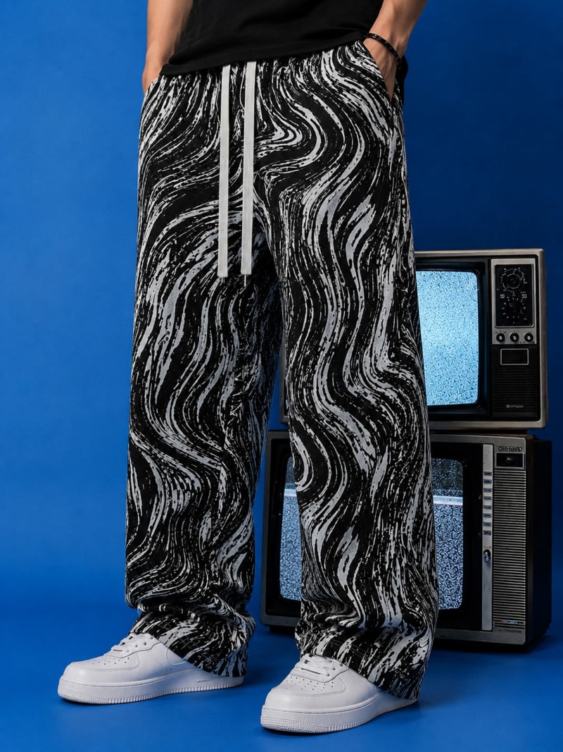 Pockman Men Zebra Printed Wise Leg Jogger - Image 3