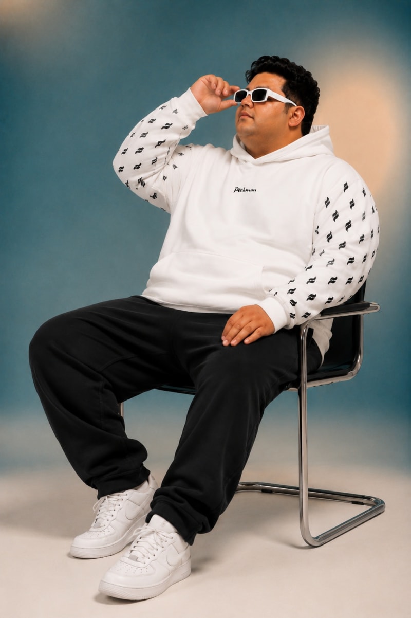 Pockman Men Premium Fleece & Signature Detail Hoodie - Image 4