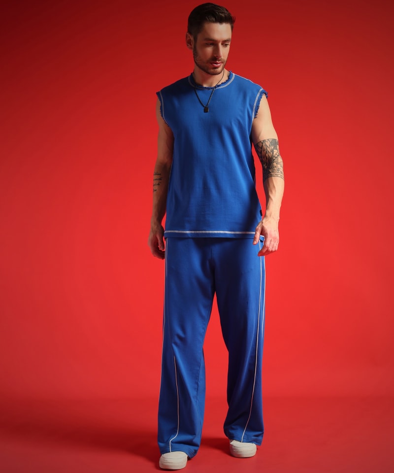 PockMAN Men Cotton Terry Contrast Thread Stitch Tank - Image 3