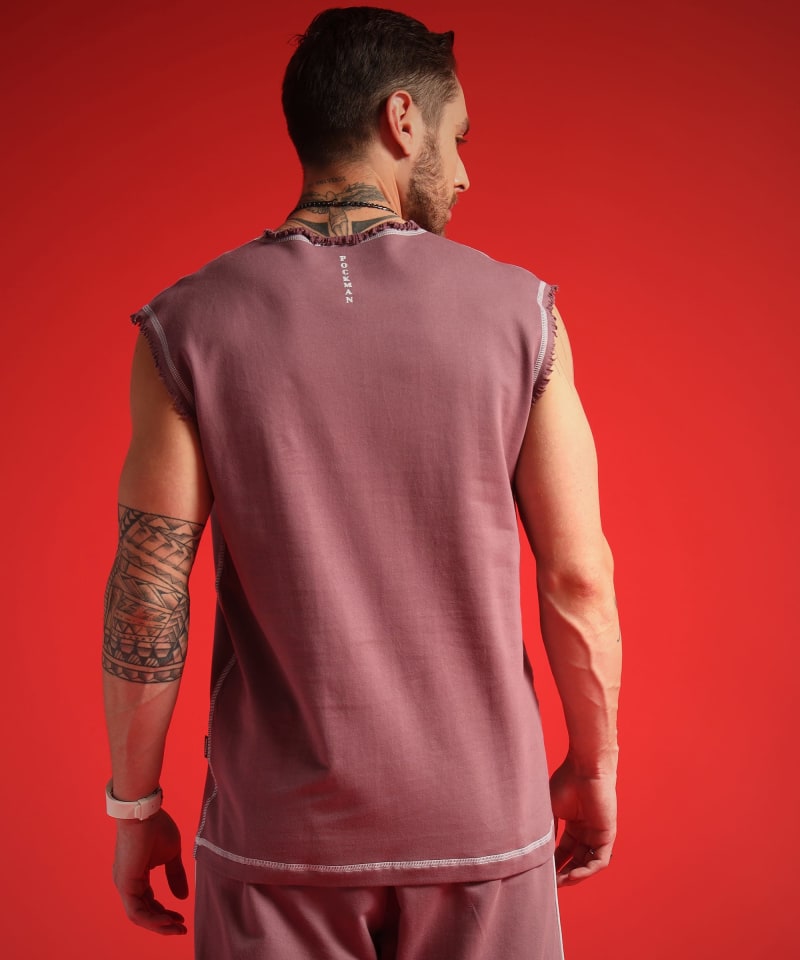 PockMAN Men Cotton Terry Contrast Thread Stitch Tank - Image 6