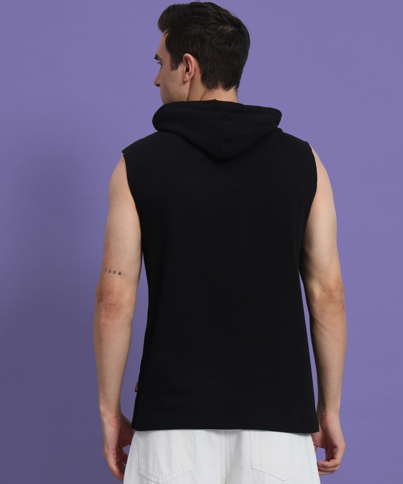 PockMAN Men Cotton Terry Stylish Hooded Vest - Image 6