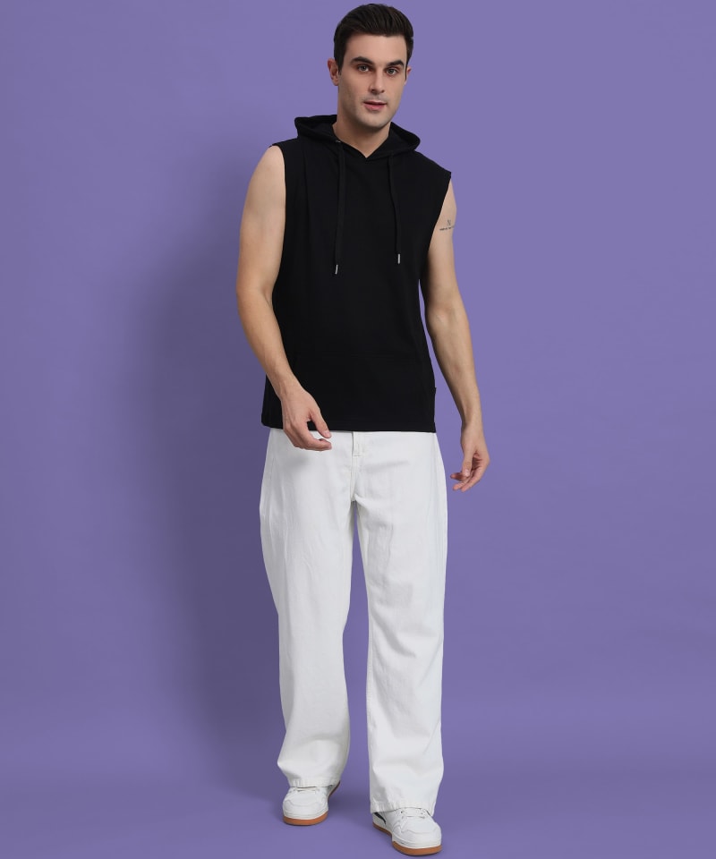 PockMAN Men Cotton Terry Stylish Hooded Vest - Image 7