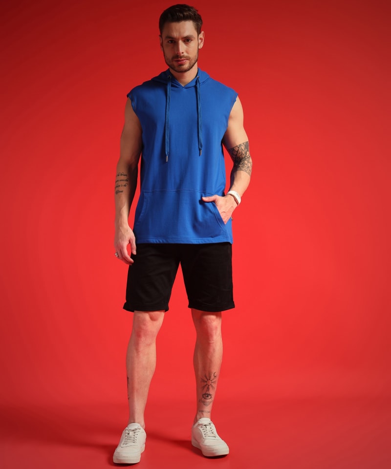 PockMAN Men Cotton Terry Stylish Hooded Vest - Image 4