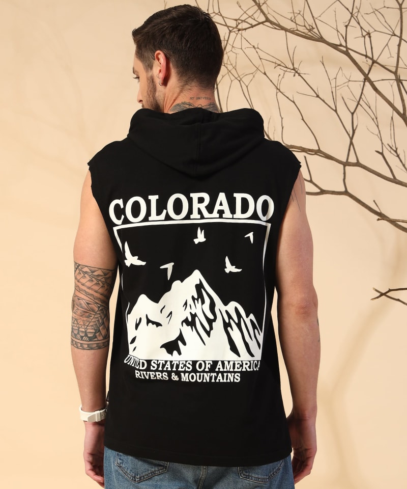 PockMAN Men Cotton Terry Stylish Hooded Vest - Image 6