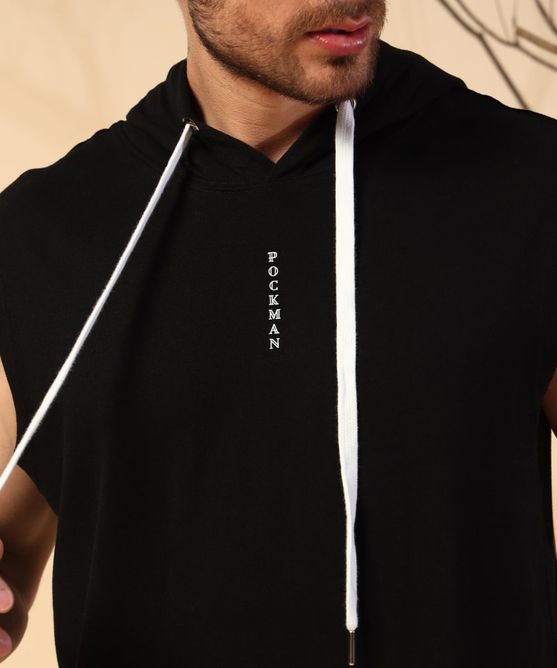 PockMAN Men Cotton Terry Stylish Hooded Vest - Image 7