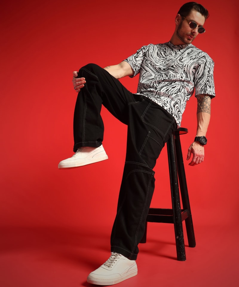 PockMAN Men Oversized Cotton Terry UltraVibes Tshirt - Image 3