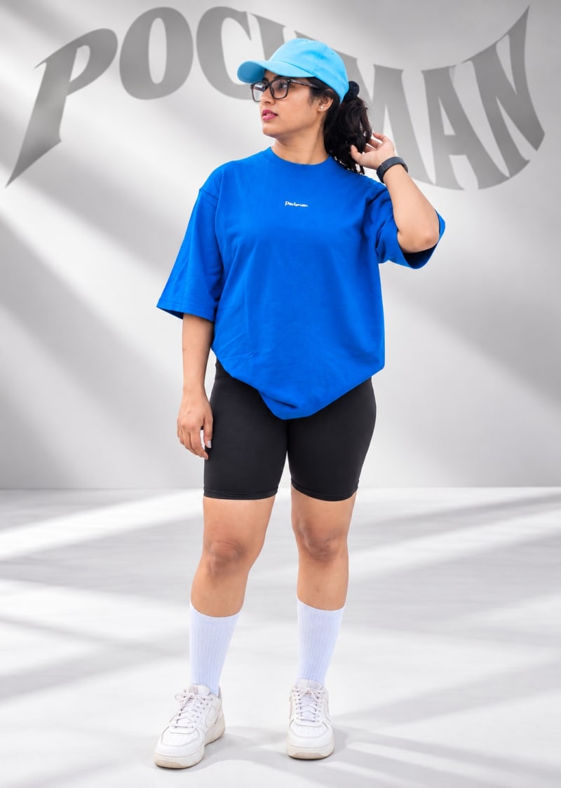 Pockman Women Oversized Tshirt & Jogger Cotton Terry Co-Ord Set - Image 5