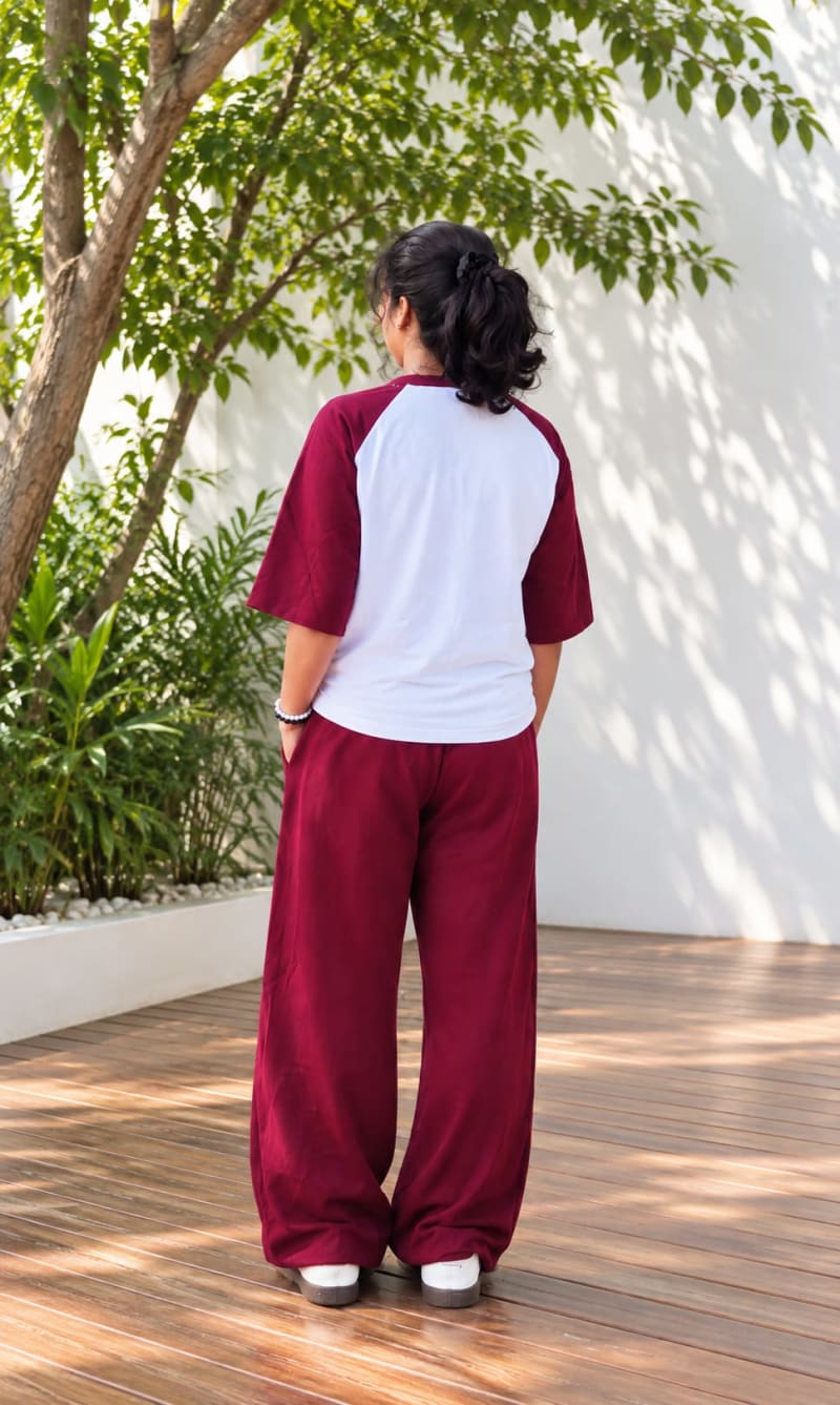 Pockman Women Oversized Tshirt & Jogger Cotton Terry Co-Ord Set - Image 3