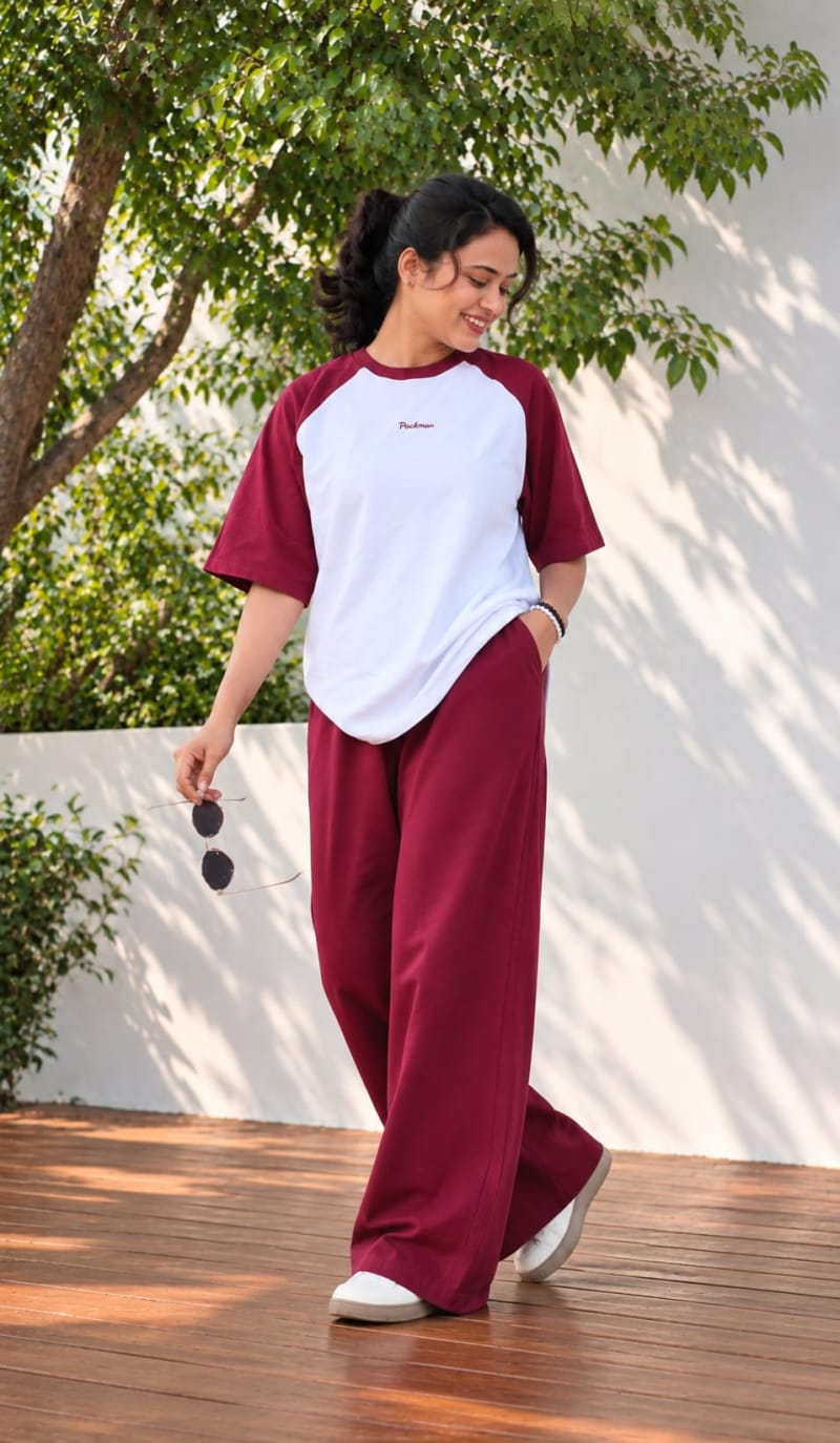 Pockman Women Oversized Tshirt & Jogger Cotton Terry Co-Ord Set - Image 5
