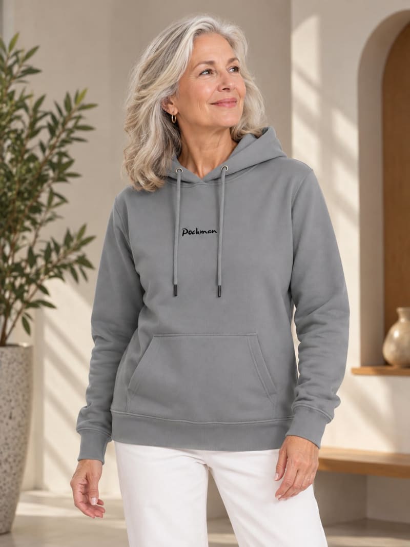 Pockman Premium 350 GSM Pure Cotton Fleece Dark Grey Hoodie - Image 3