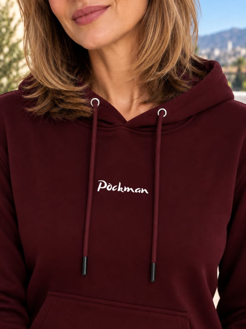 Pockman Premium 350 GSM Pure Cotton Fleece Chocolate Brown Hoodie - Image 4