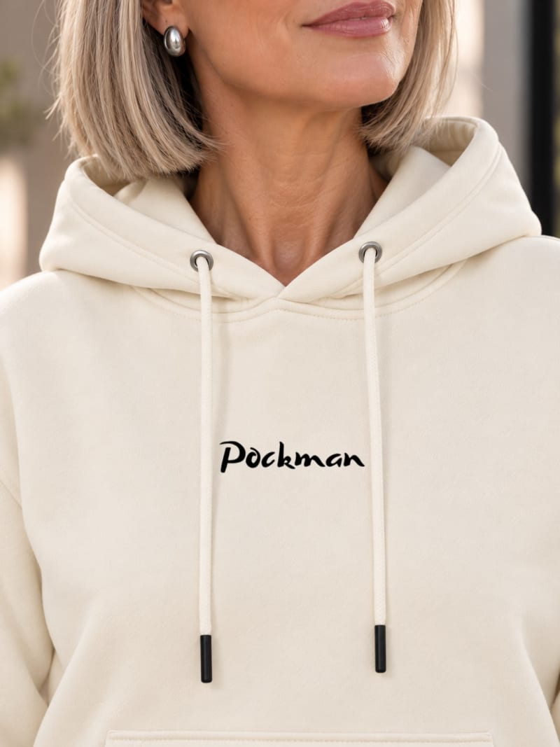 Pockman Premium 350 GSM Pure Cotton Fleece Off White Hoodie - Image 4