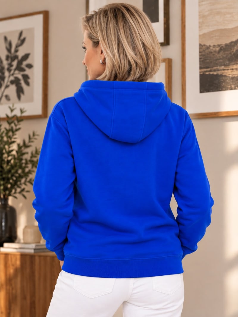 Pockman Premium 350 GSM Pure Cotton Fleece Royal Blue Hoodie - Image 4