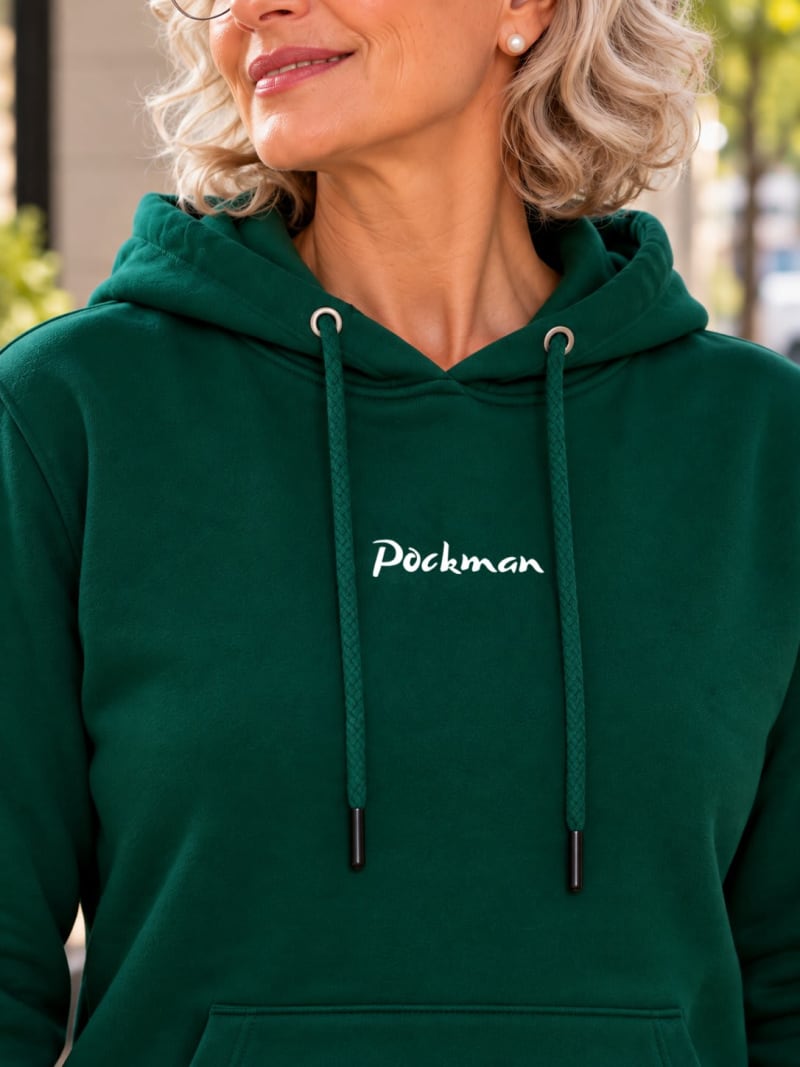 Pockman Premium 350 GSM Pure Cotton Fleece Bottle Green Hoodie - Image 4