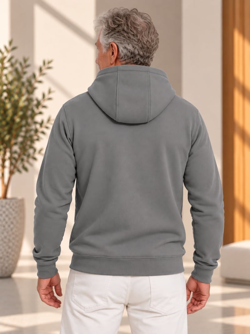 Pockman Premium 350 GSM Pure Cotton Fleece Dark Grey Hoodie - Image 5