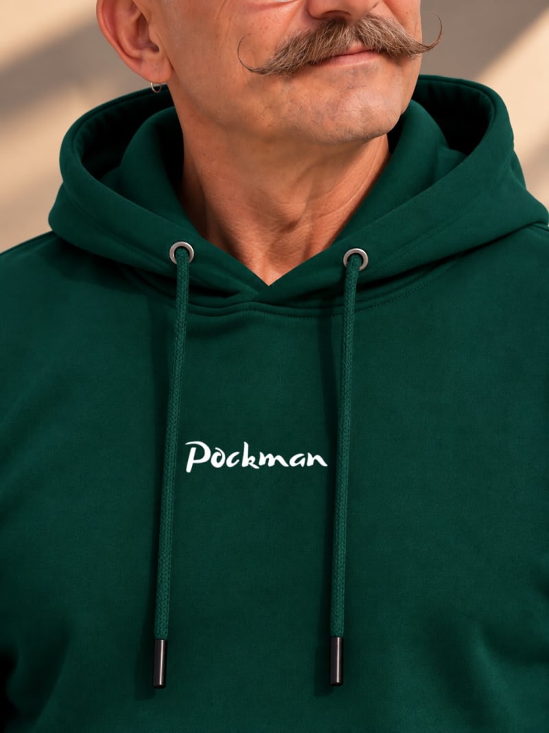 Pockman Premium 350 GSM Pure Cotton Fleece Bottle Green Hoodie - Image 4