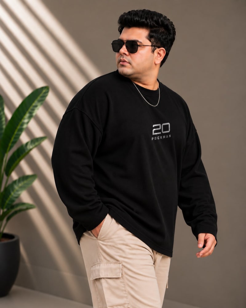 Built Different – Premium 240 GSM Cotton Waffle Full Sleeve Graphic T-Shirt - Image 4