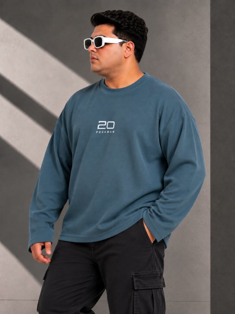 Built Different – Premium 240 GSM Cotton Waffle Full Sleeve Graphic T-Shirt - Image 3