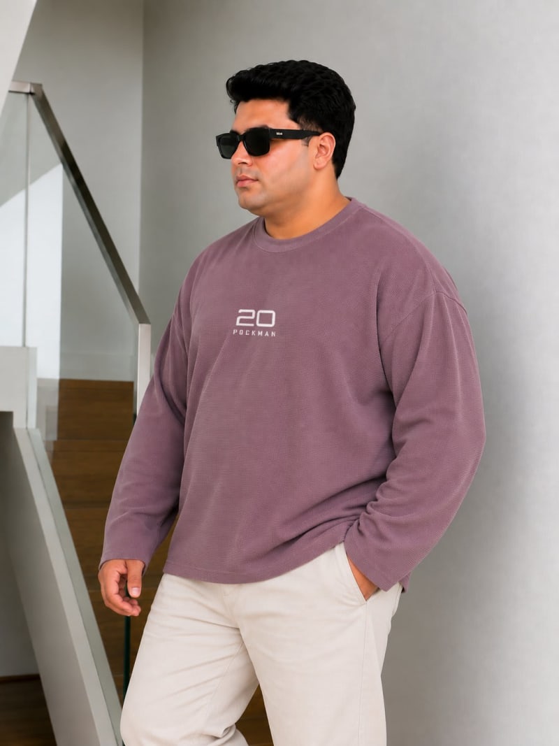 Built Different – Premium 240 GSM Cotton Waffle Full Sleeve Graphic T-Shirt - Image 4
