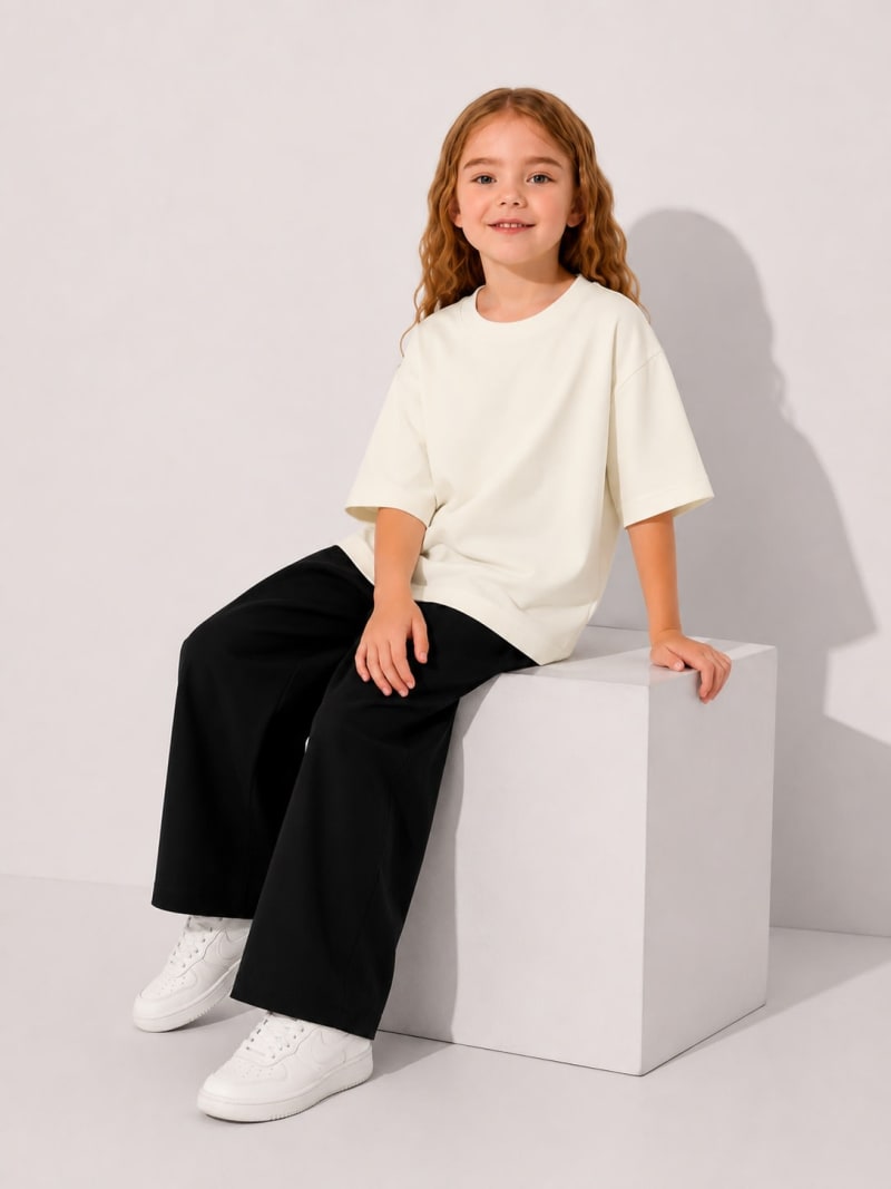 Pockman Girls's Premium Cotton Terry T-Shirt Combo | Pack of 3 - Image 4