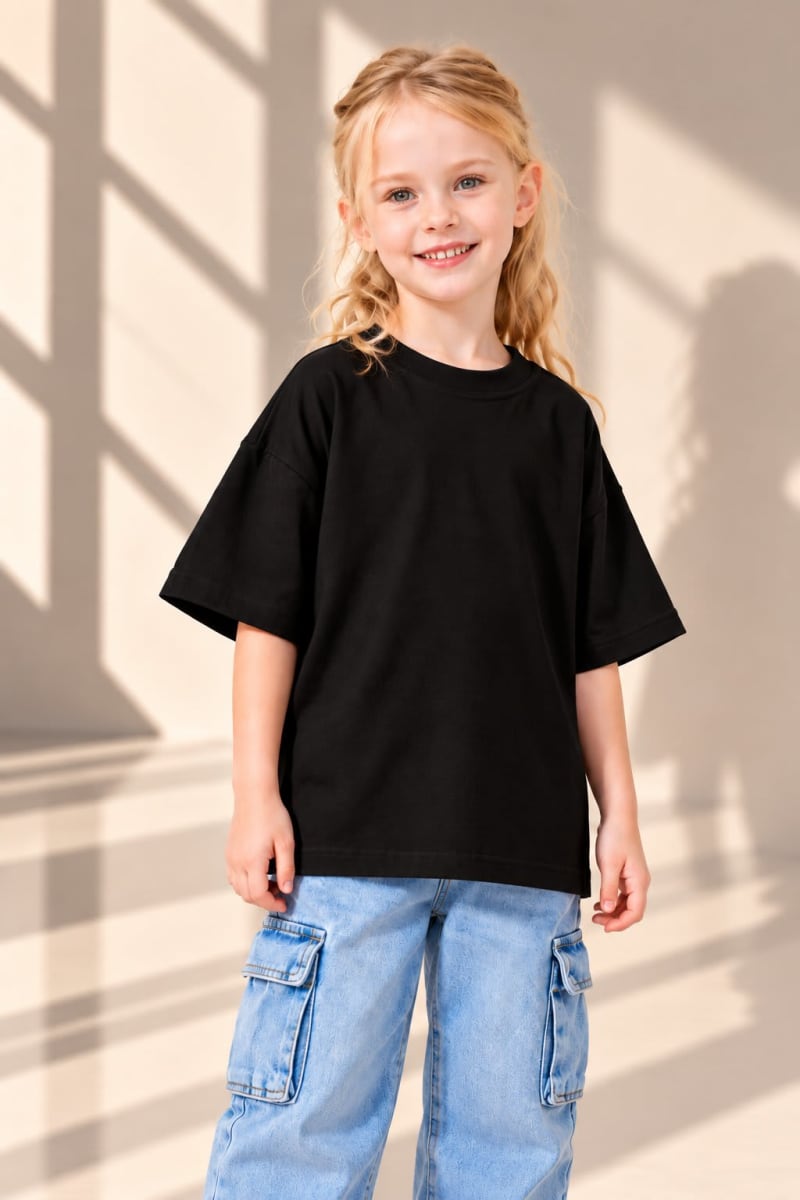 Pockman Girls's Premium Cotton Lightweight T-Shirt Combo | Pack of 4 - Image 5
