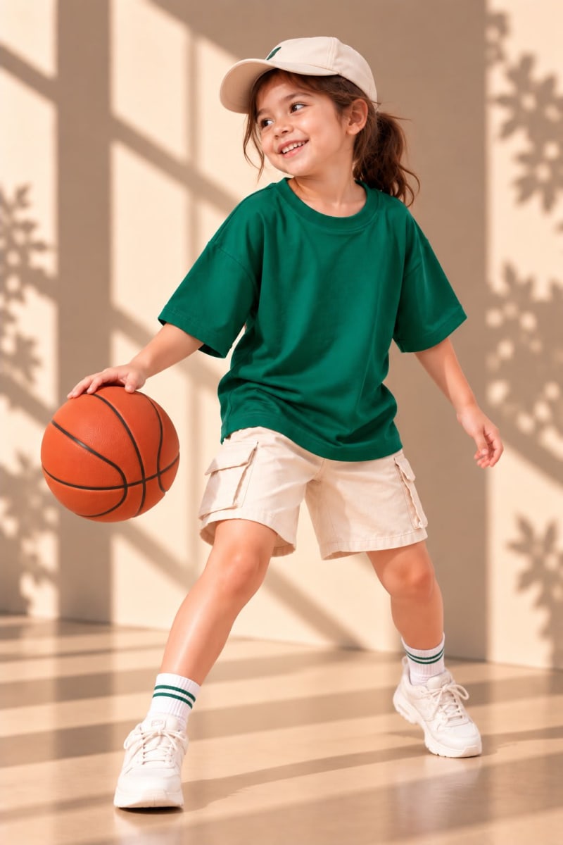 Pockman Girls's Premium Cotton Lightweight T-Shirt Combo | Pack of 4 - Image 3